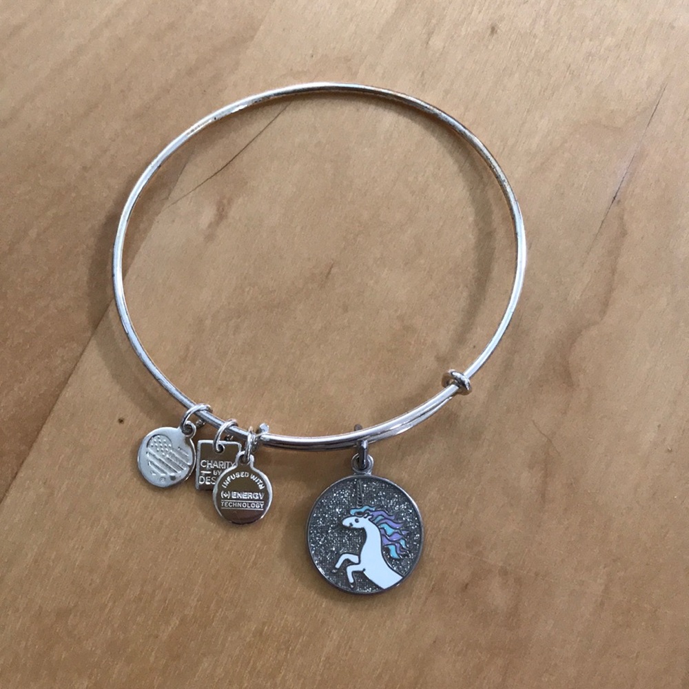 Silver unicorn Alex and Ani bracelet